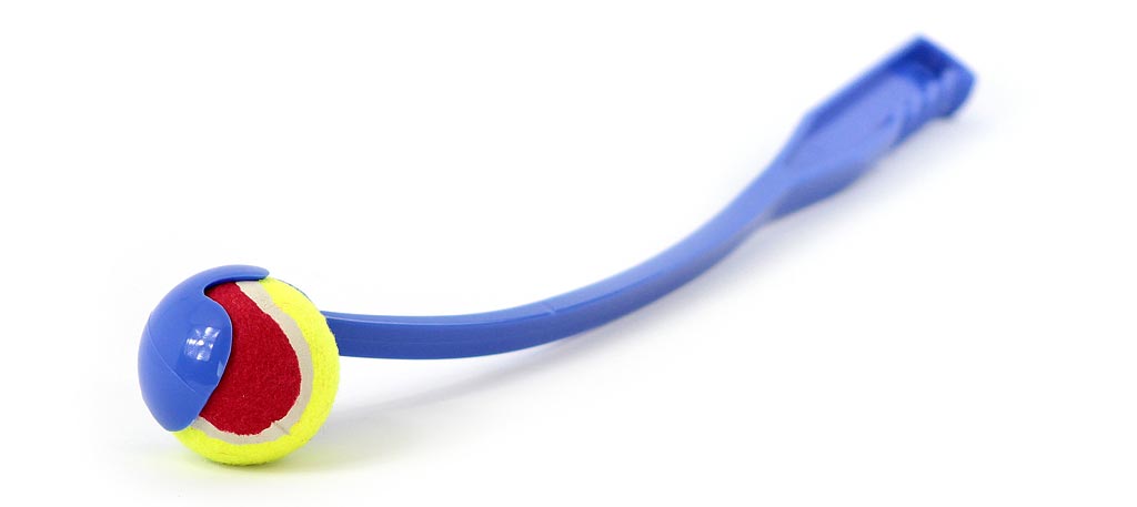 Vrhač tenisových míčků pro snadné házení malým aportérům (modrý)