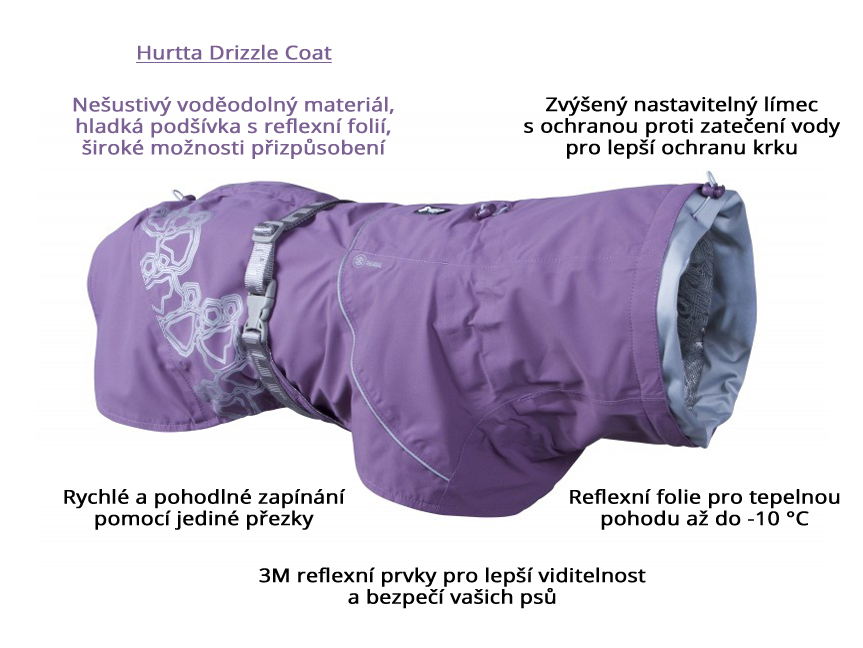 Pláštěnka pro psy HURTTA Drizzle Coat