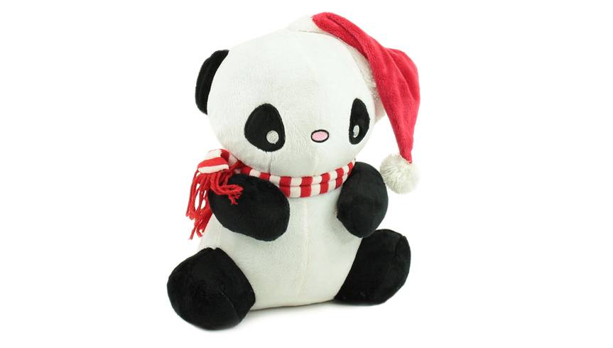 Hračka pro psy – panda s Vánoční čepičkou