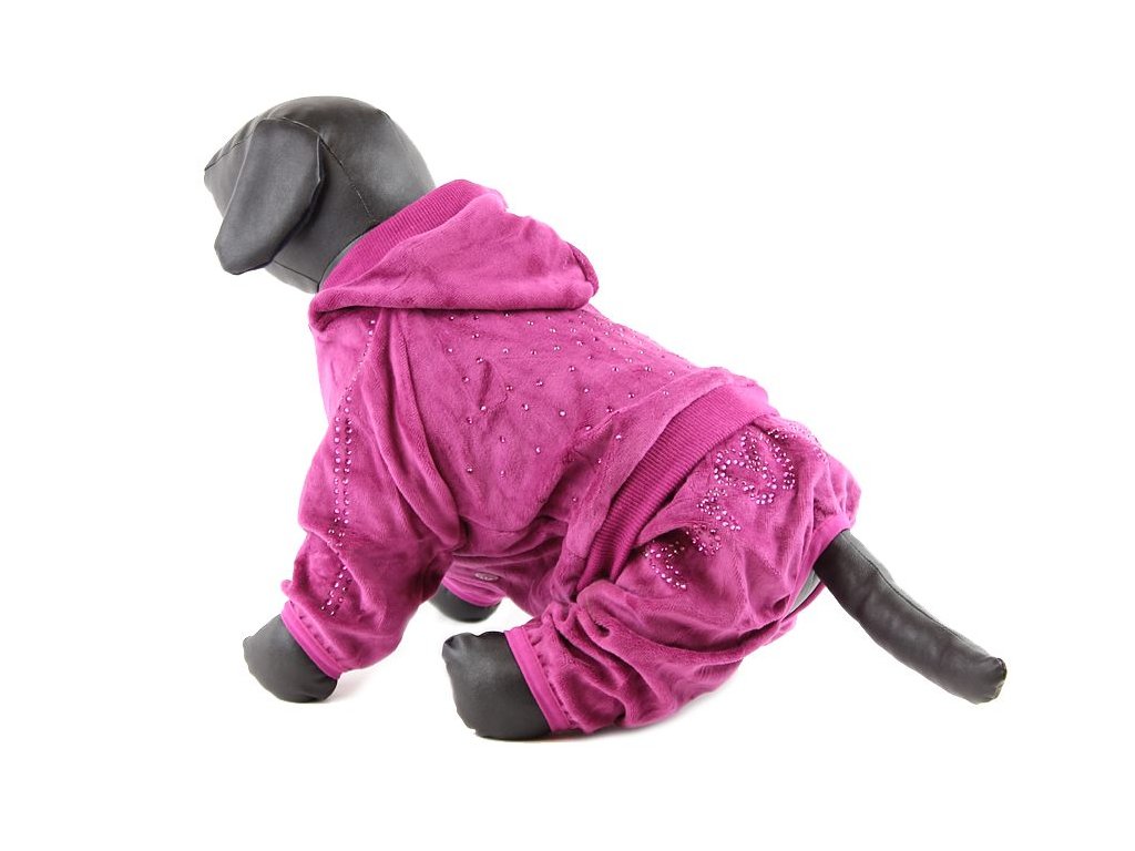 Oblečky pro psy – velurový overal pro psy a fenky For My Dogs, fialový