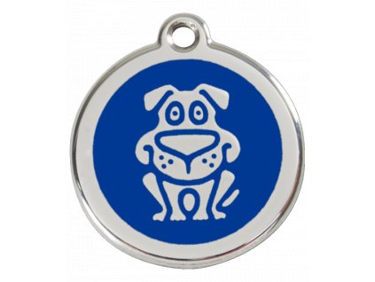 Známka pro psa RED DINGO střední, modrý pes, s rytím