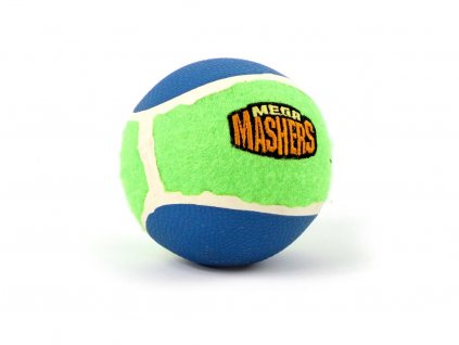 Extra odolný míček pro psy Mashers Mega Ball. Vyztužené gumové jádro, silný odraz, na vodě plave
