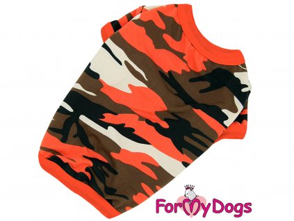 Obleček pro psy i fenky – tričko FMD ORANGE CAMOUFLAGE