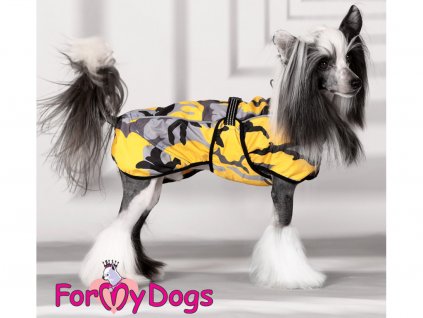 Obleček pro psy i fenky – pláštěnka YELLOW CAMOUFLAGE FOTO