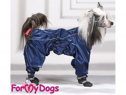 Obleček pro psy – modrá pláštěnka FMD 4LEGS, včetně botiček