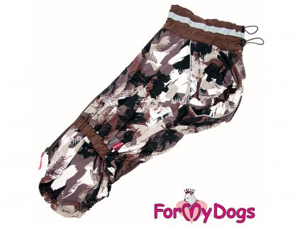 Zateplená pláštěnka pro Welsh Corgi BROWN CAMOUFLAGE