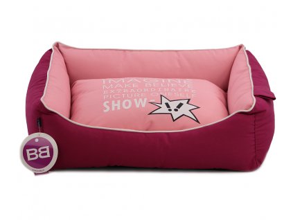 Luxusní pelíšek pro psy BOBBY CORBEILLE IMAGINE s pevným vysokým okrajem a vyjímatelnou podložkou. Potah lze sundat a prát v pračce, rozměry 60 × 51 cm.