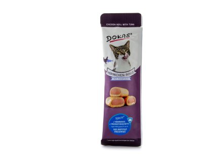 Pamlsky pro kočky – DOKAS kuřecí rolky s náplní z tuňáka