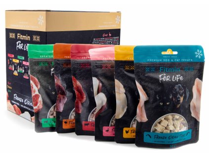 Mrazem sušené pamlsky pro psy i kočky FITMIN – MULTIPACK 6 druhů