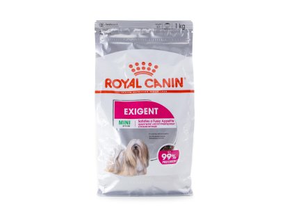 Granule pro dospělé psy malých plemen (1–10 kg) s vybíravým apetitem. Velikost, tvar a konzistence granulí MINI EXIGENT byly navrženy pro speciálně pro malé čelisti drobných psů