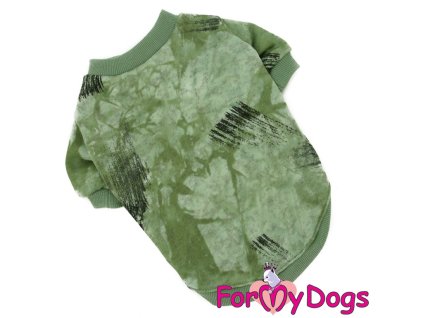 Tričko pro psy i fenky ForMyDogs TYRES TRACK KHAKI