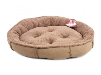Měkký nadýchaný pelíšek pro psy vykládaný kožíškem. K dispozici ve dvou velikostech – S (58 cm) a M (68 cm), lze ho prát v pračce na 30 °C.