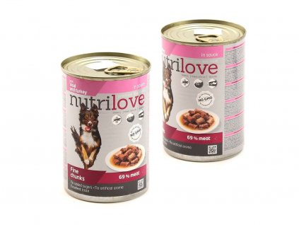 Nutrilove krmivo pro psy – jemné kousky s telecím a krůtím (2)