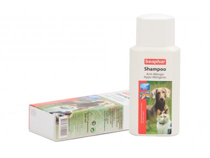 Šampón BEAPHAR vyvinutý speciálně pro kočky a psy, kteří často trpí alergickými reakcemi. Objem 200 ml.