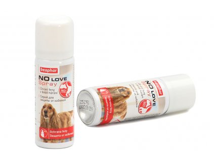 Sprej BEAPHAR No Love neutralizuje specifický pach feny v průběhu hárání. Bezpečné a jednoduché použití, objem 50 ml.