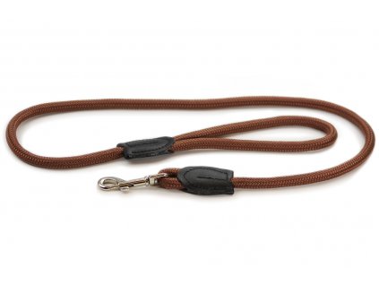 Provazové vodítko pro psy ROSEWOOD Slip z pevného měkkého nylonu. Vodítko má kruhový průřez a je opatřené pevnou pochromovanou karabinou. Délka 1,25 m, barva hnědá.