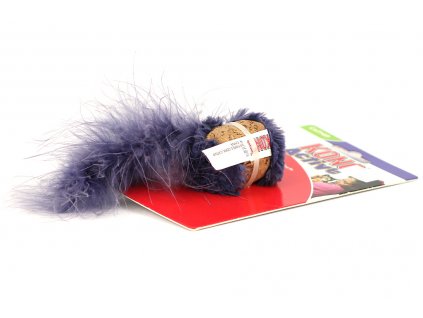 Oblíbená hračka pro kočky – přírodní korek s ptačími pírky. Hračka obsahuje kvalitní catnip, velikost cca 18 cm, barva modrá.