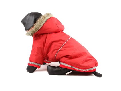 Zimní bunda pro psy a fenky Doggy Things – hnědá, červená