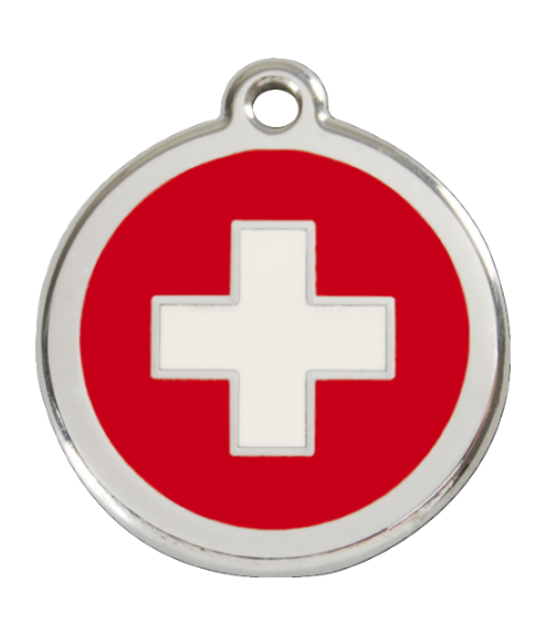 RED DINGO Známka malá vč. rytí Švýcarský kříž 20 mm