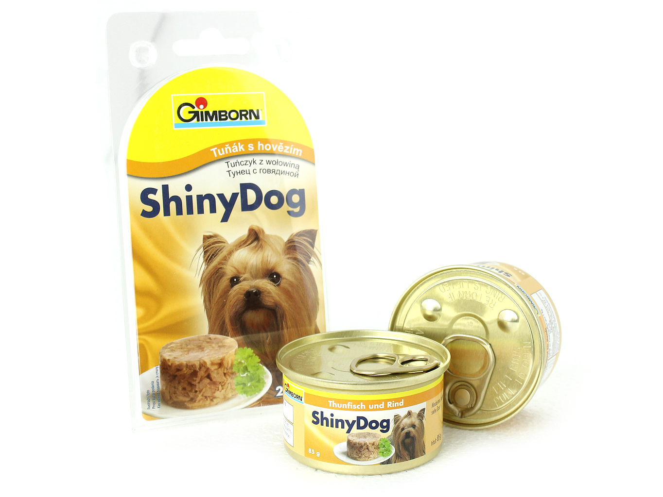 GIMBORN Shiny DOG Tuňák+hovězí 2 × 85 g