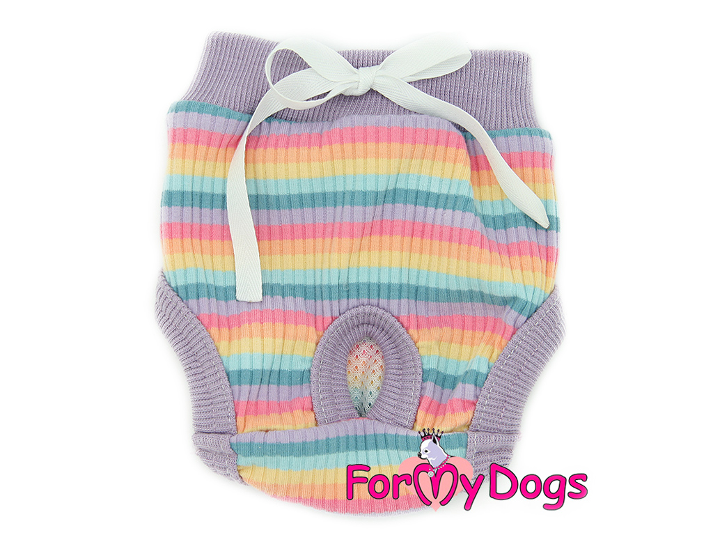 FOR MY DOGS Hárací kalhotky pro fenky LILAC IN STRIPE, Velikost: 10/XS