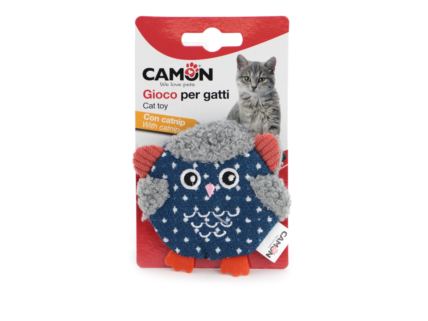 CAMON Sova s catnipem, 11 cm, modrá