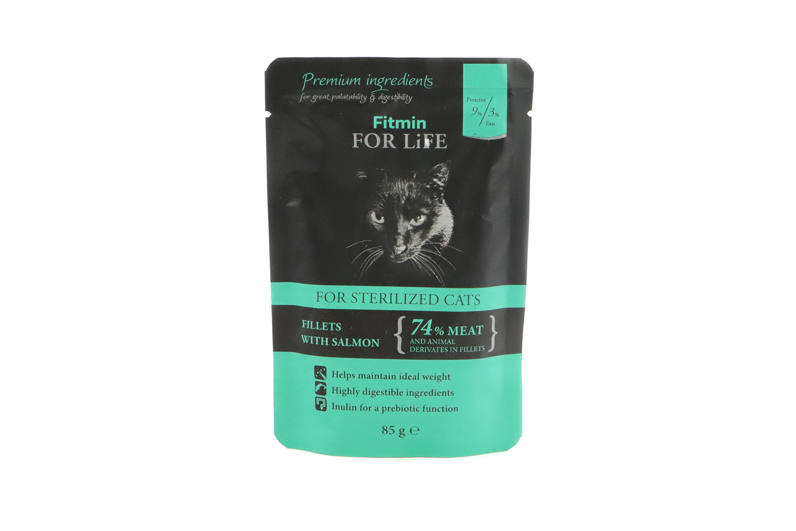 FITMIN SALMON pro sterilizované a kastrované kočky, 85 g