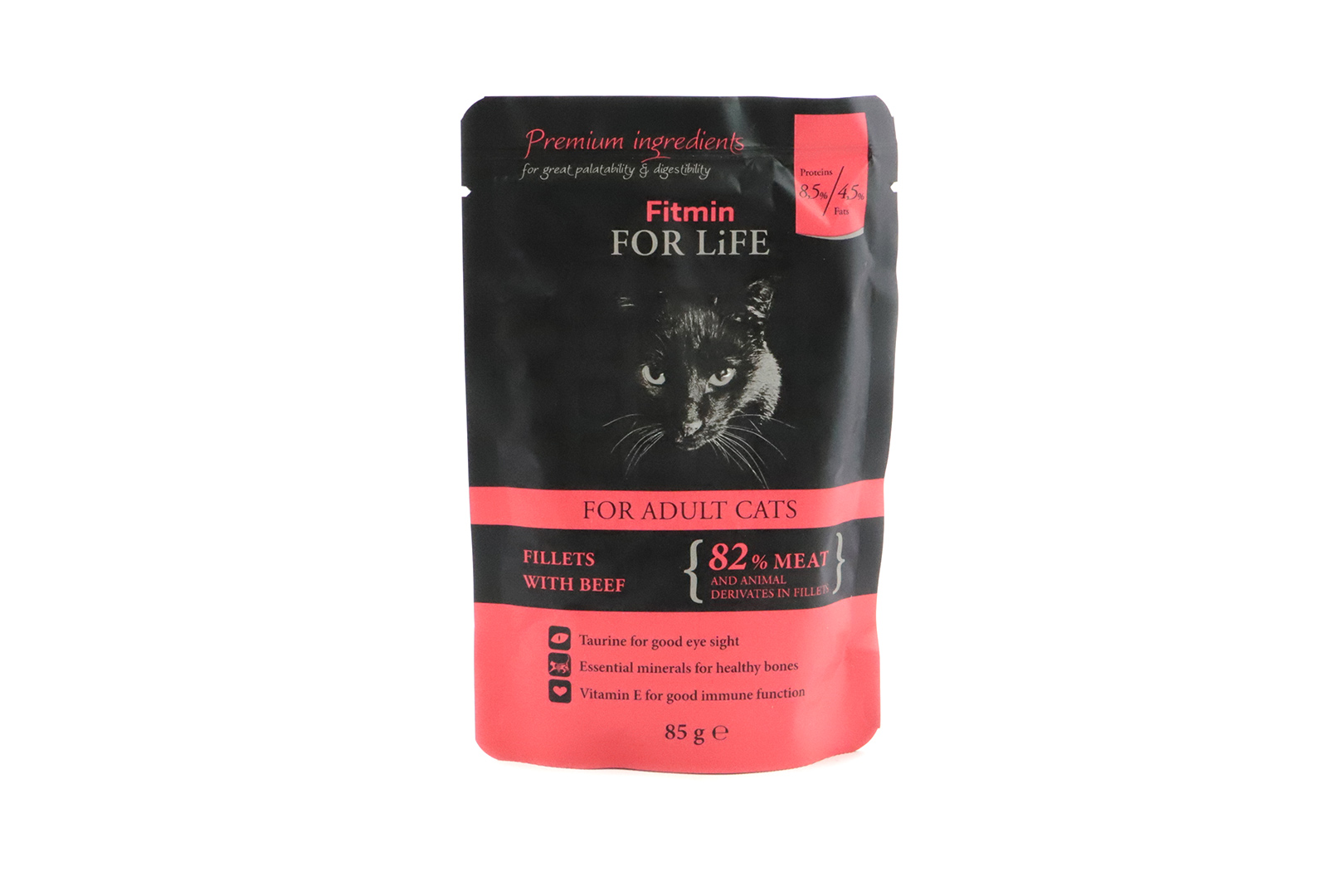 FITMIN BEEF pro dospělé kočky, 85 g