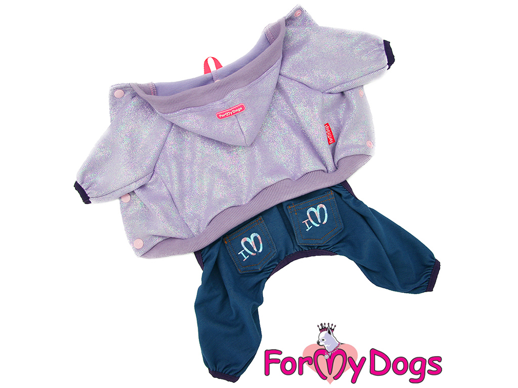 FOR MY DOGS Overal LILAC SHIMMER, modro-fialový, Velikost: 18/XL