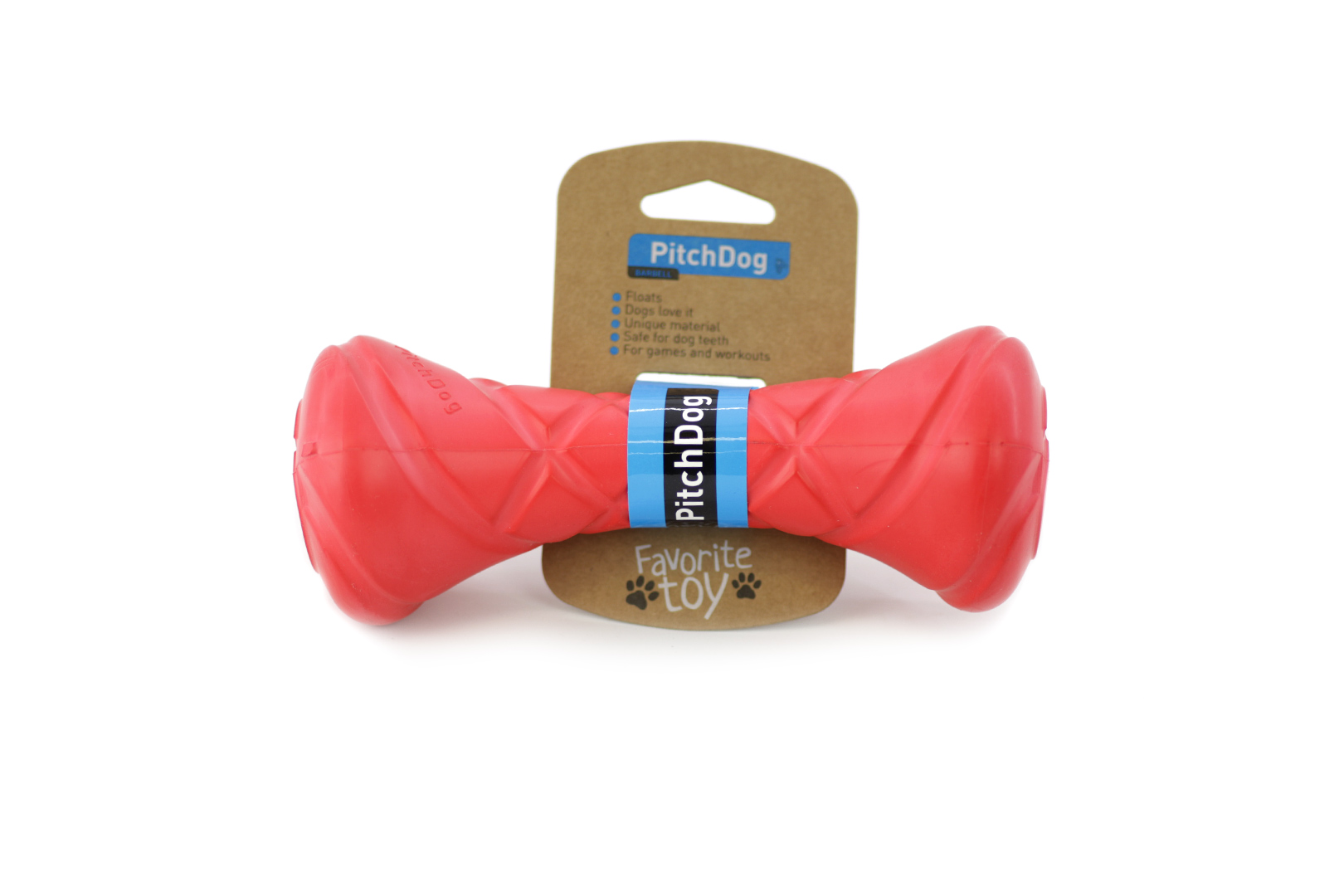 PitchDog Hračka pro psy – kost, 18 cm, Barva: červená