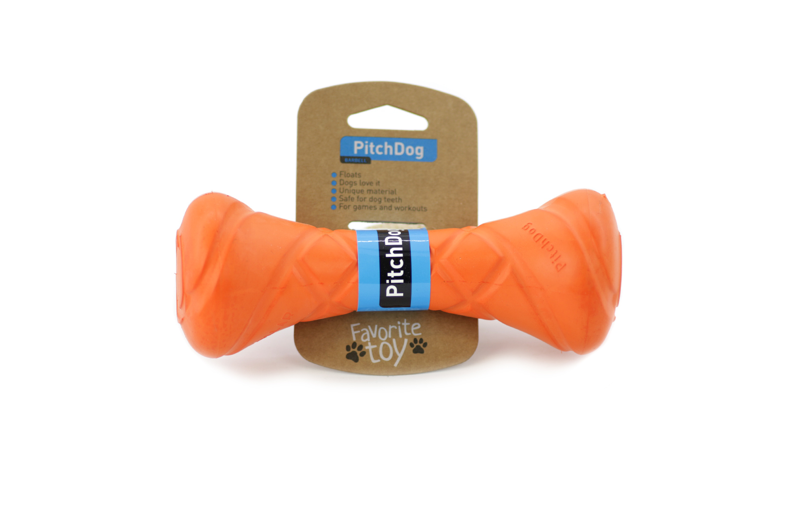 PitchDog Hračka pro psy – kost, 18 cm, oranžová