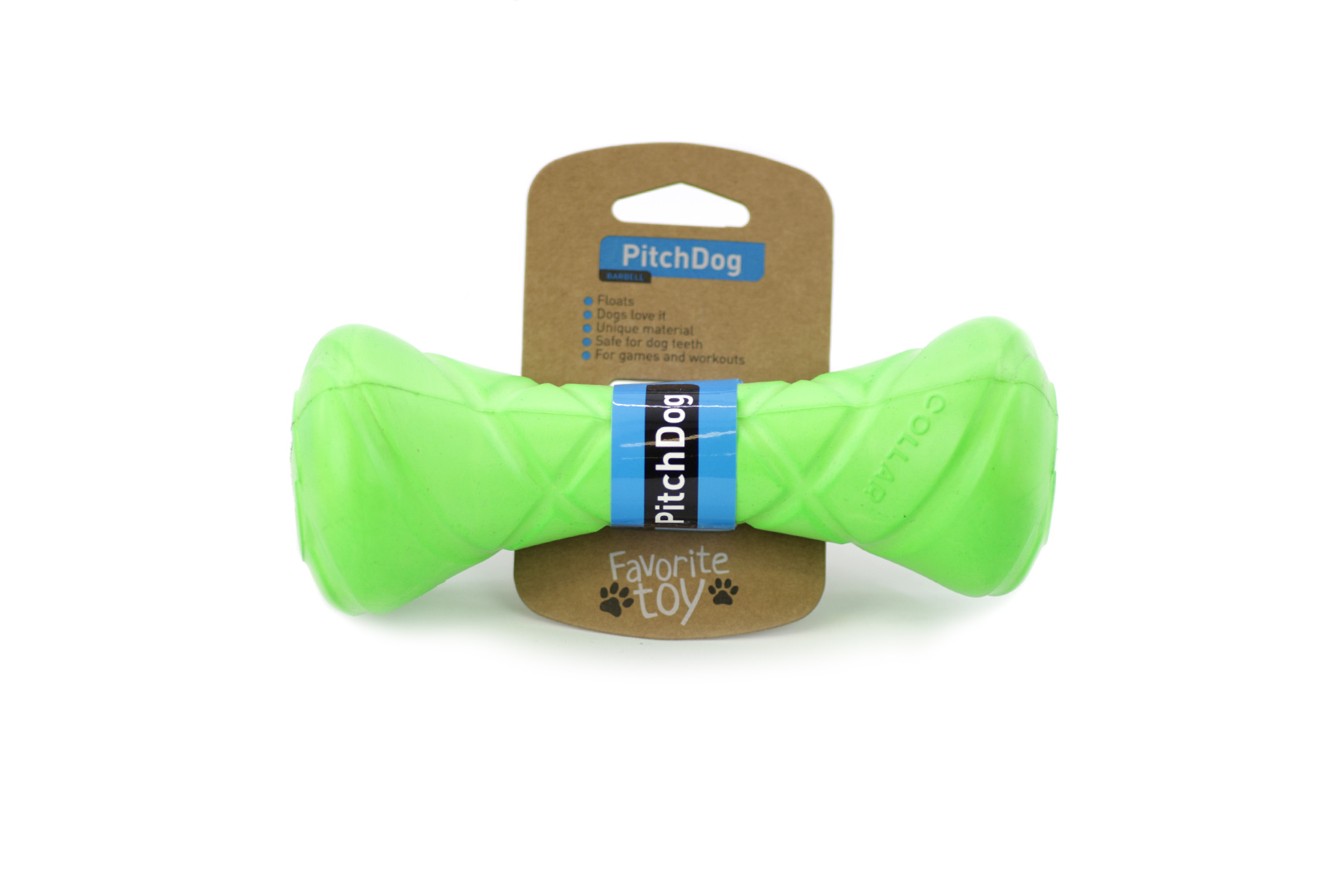 PitchDog Hračka pro psy – kost, 18 cm, zelená