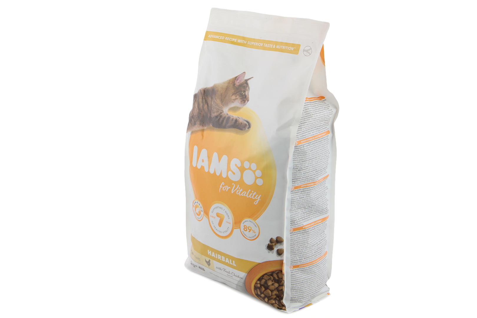 IAMS HAIRBALL Kuřecí granule, 2 kg