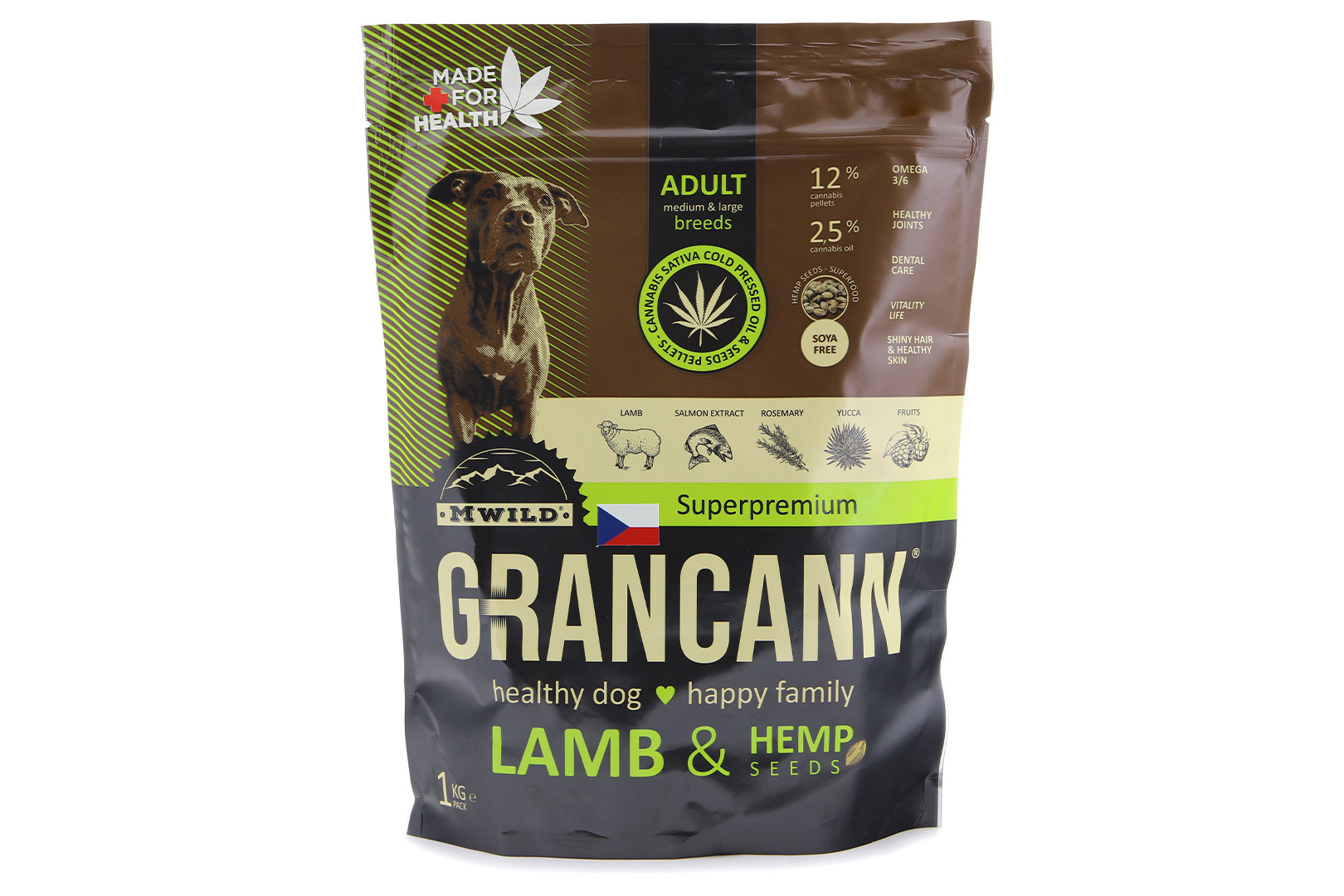 GRANCANN Lamb & Hemp seeds Adult medium & large, jehněčí a konopná semínka, Hmotnost/objem: 1 kg