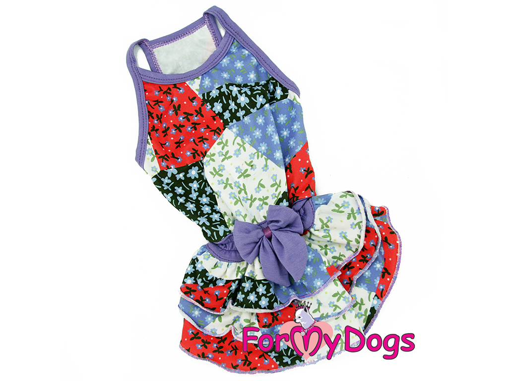 FOR MY DOGS Šaty PATCHWORK PURPLE, multicolor, Velikost: 10/XS