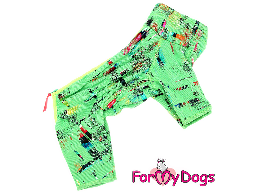 FOR MY DOGS Overal GREEN REVERSE STICH, zelený Velikost: 20/XXL