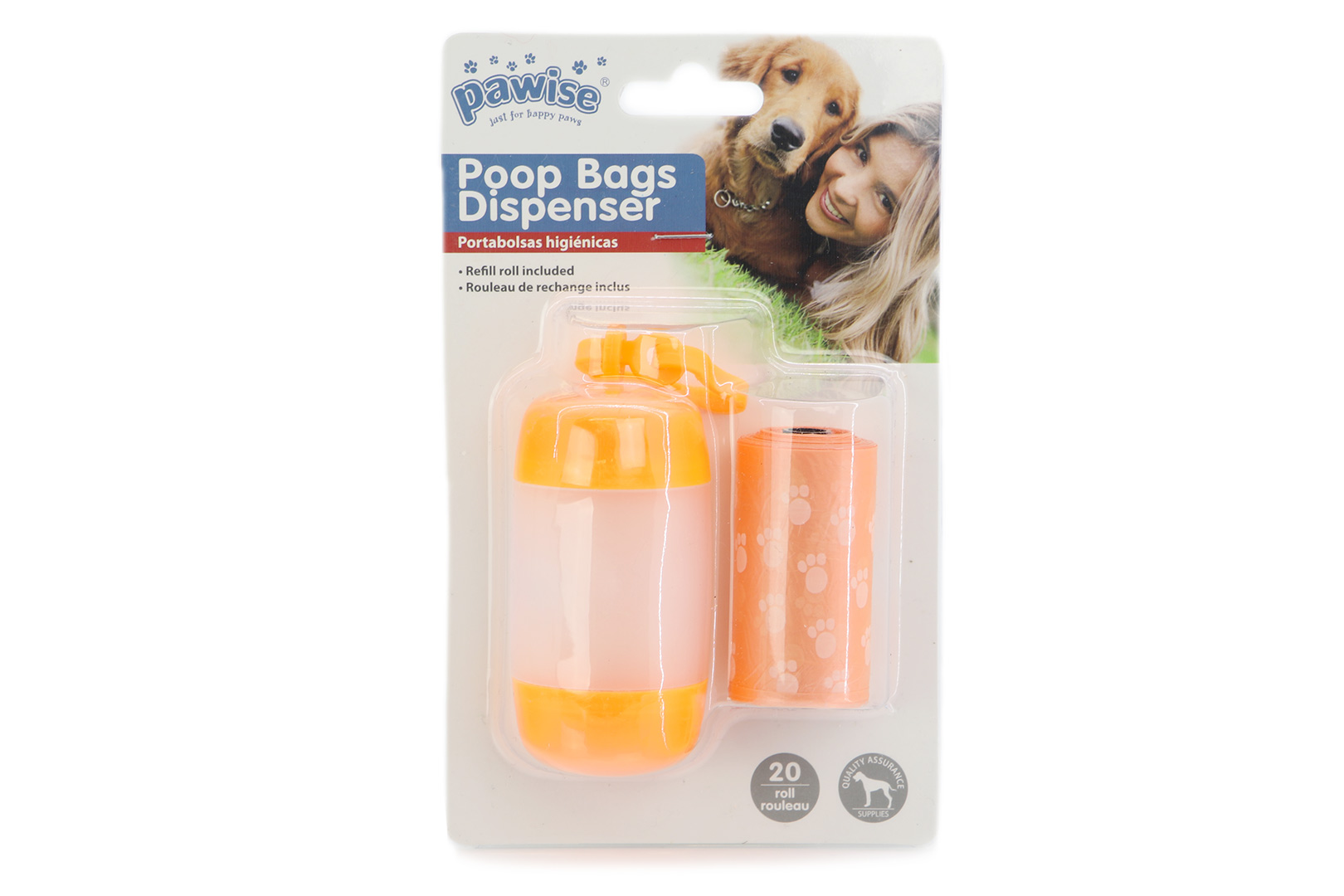 PAWISE Zásobník na sáčky na psí exkrementy, oranžová