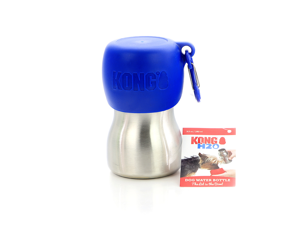 KONG Láhev na vodu pro psy H2O 280 ml, modrá