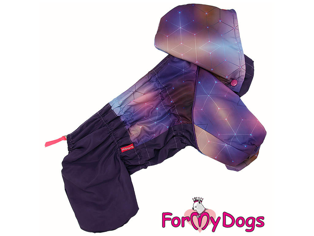 FOR MY DOGS Obleček – pláštěnka NORTHERN LIGHTS, fialová Velikost: 18/XL
