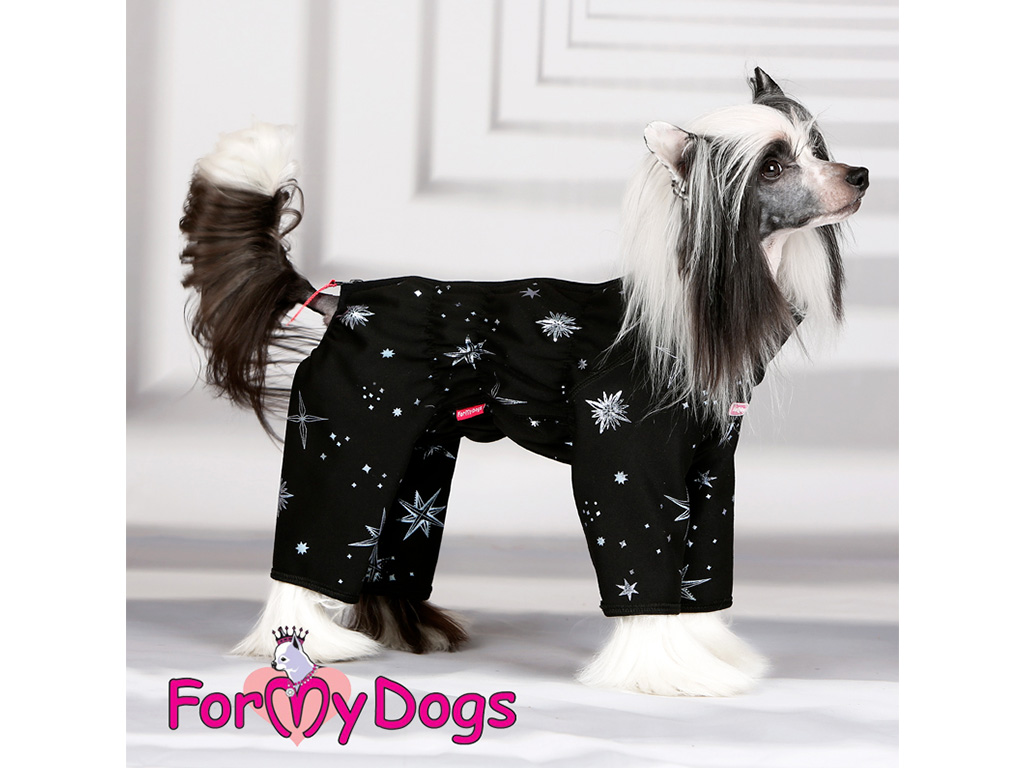 FOR MY DOGS Overal BLACK SILVER, černý, 20/XXL