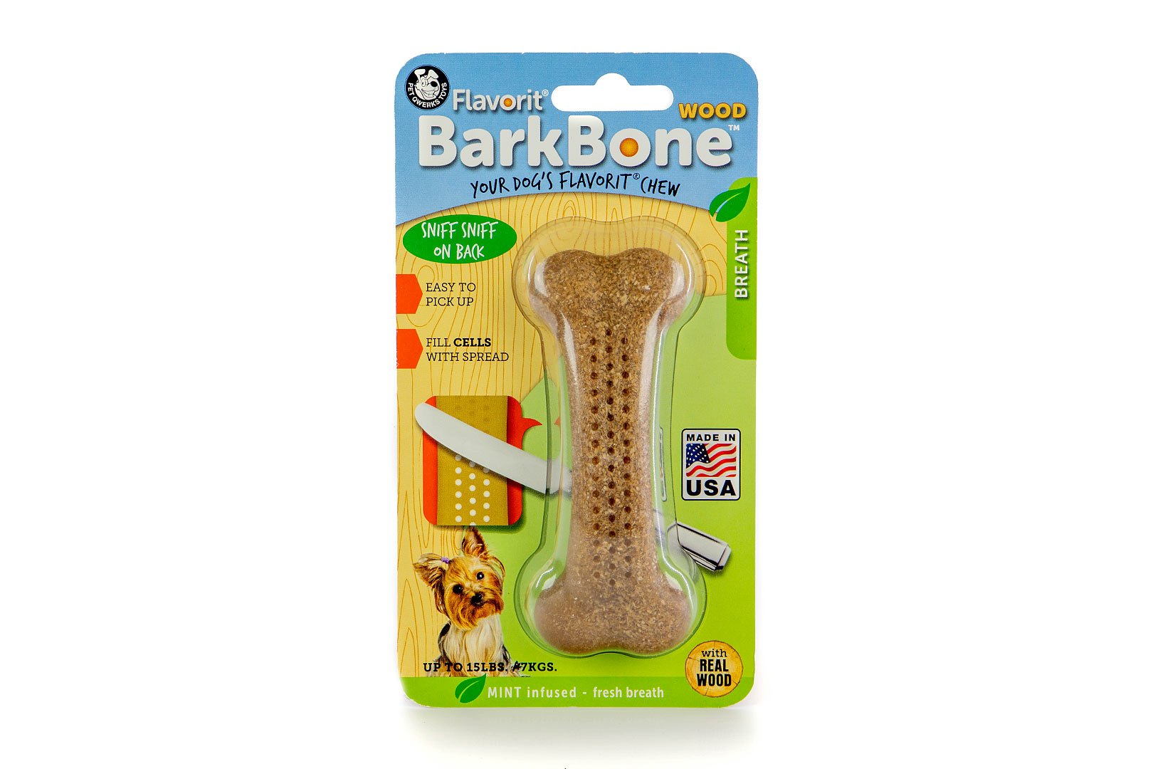PET QWERKS Dentální BARKBONE s příchutí máty, 9 cm