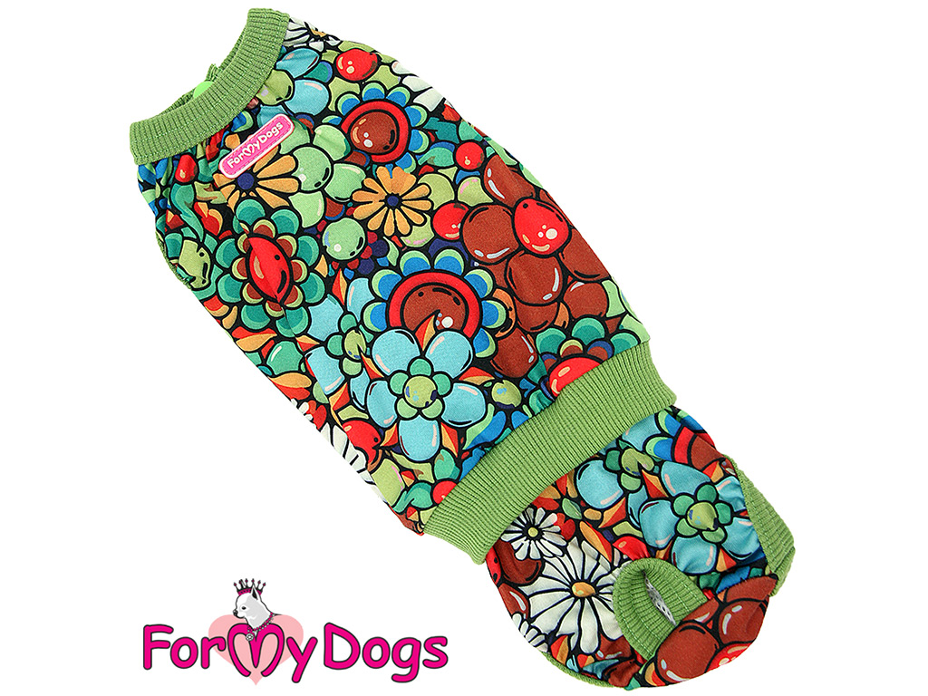 FOR MY DOGS Hárací overal MULTICOLOUR FLOWERS Velikost: 12/S