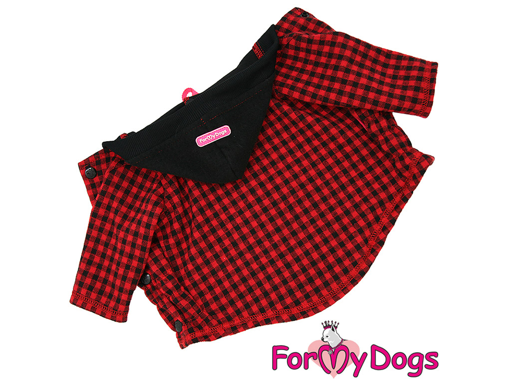 FOR MY DOGS mikina RED CHECK, černo-červená Velikost: 18/XL