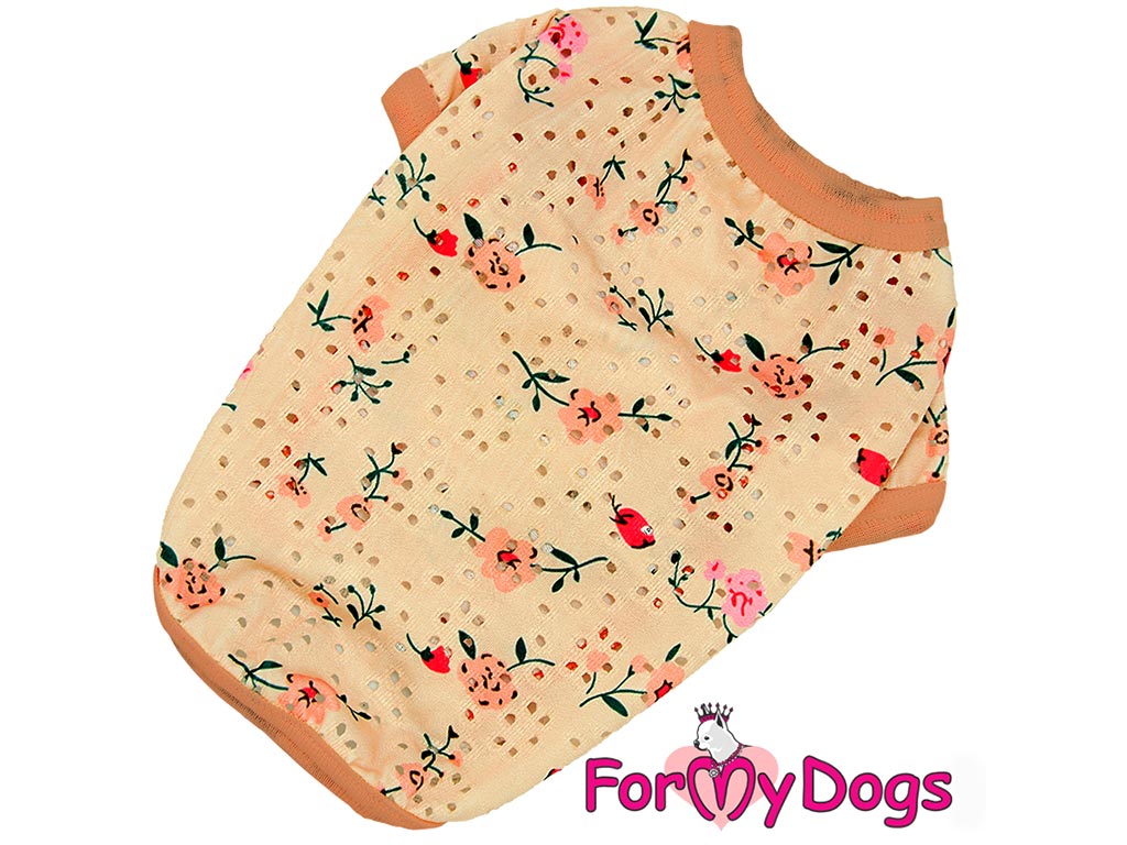 FOR MY DOGS Tričko PEACH FLOWER Velikost: 10/XS