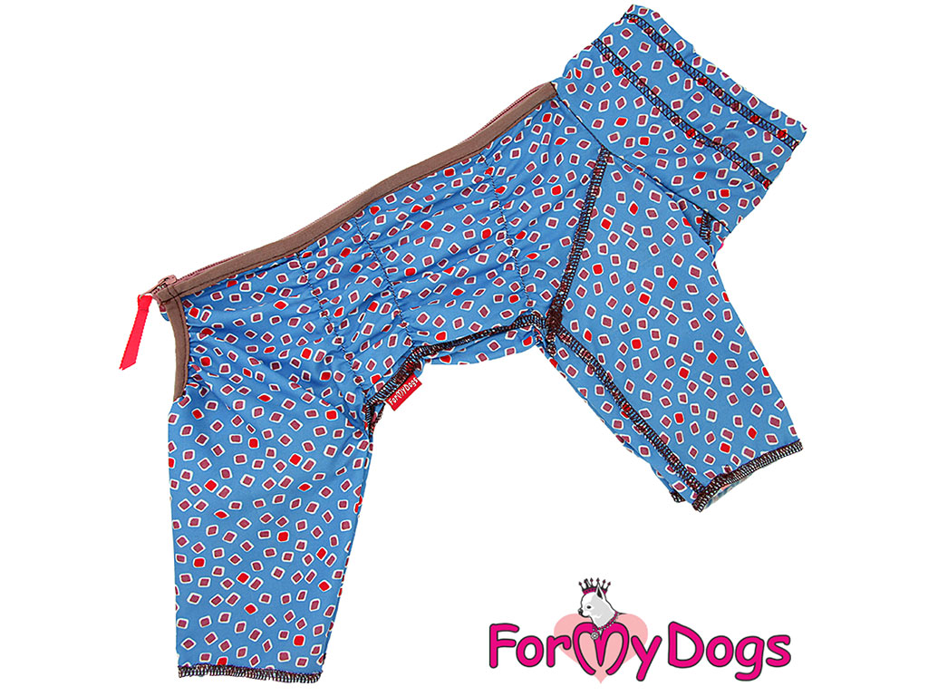 FOR MY DOGS Overal DUSTER SQUARE BLUE, modrý, Velikost: 14/M