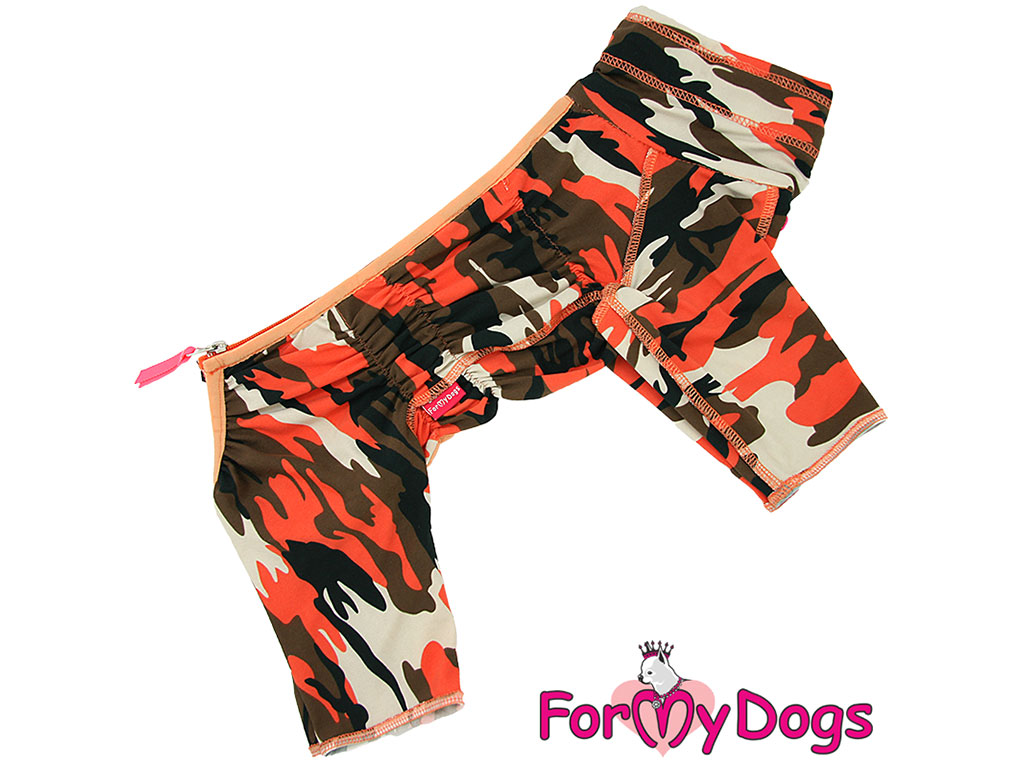 FOR MY DOGS Overal DUSTER ORANGE CAMOUFLAGE, oranžový, Velikost: 14/M