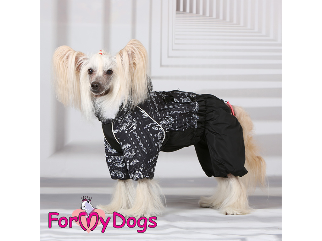 FOR MY DOGS Overal BLACK PATCHWORK, černo-bílý, Velikost: 22/XXXL