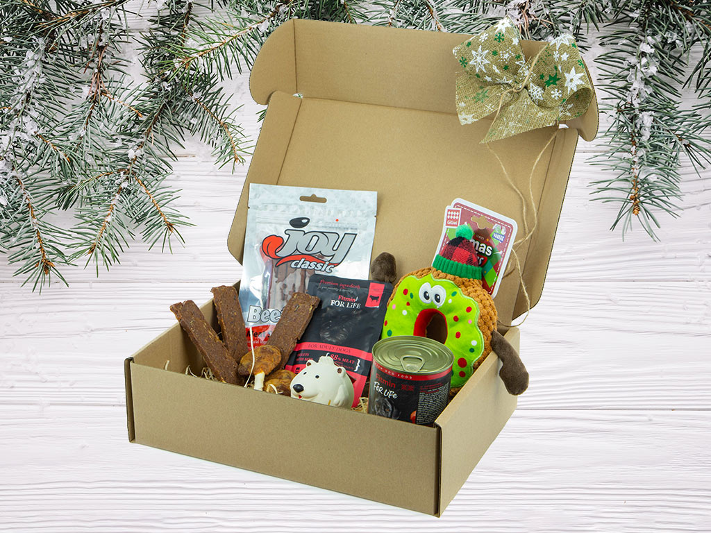 HafHaf-shop Dárek k Vánocům pro psy – dárkový BOX „DONUT“