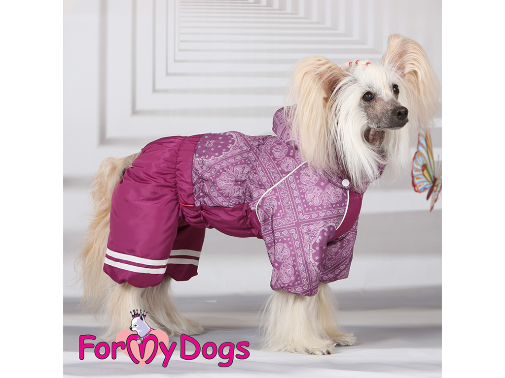 FOR MY DOGS Overal VIOLET PATCHWORK, vínový Velikost: 20/XXL