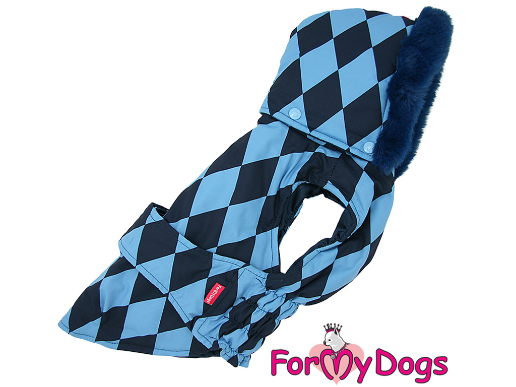 FOR MY DOGS Zimní bunda HARLEQUIN, modrá Velikost: 20/XXL